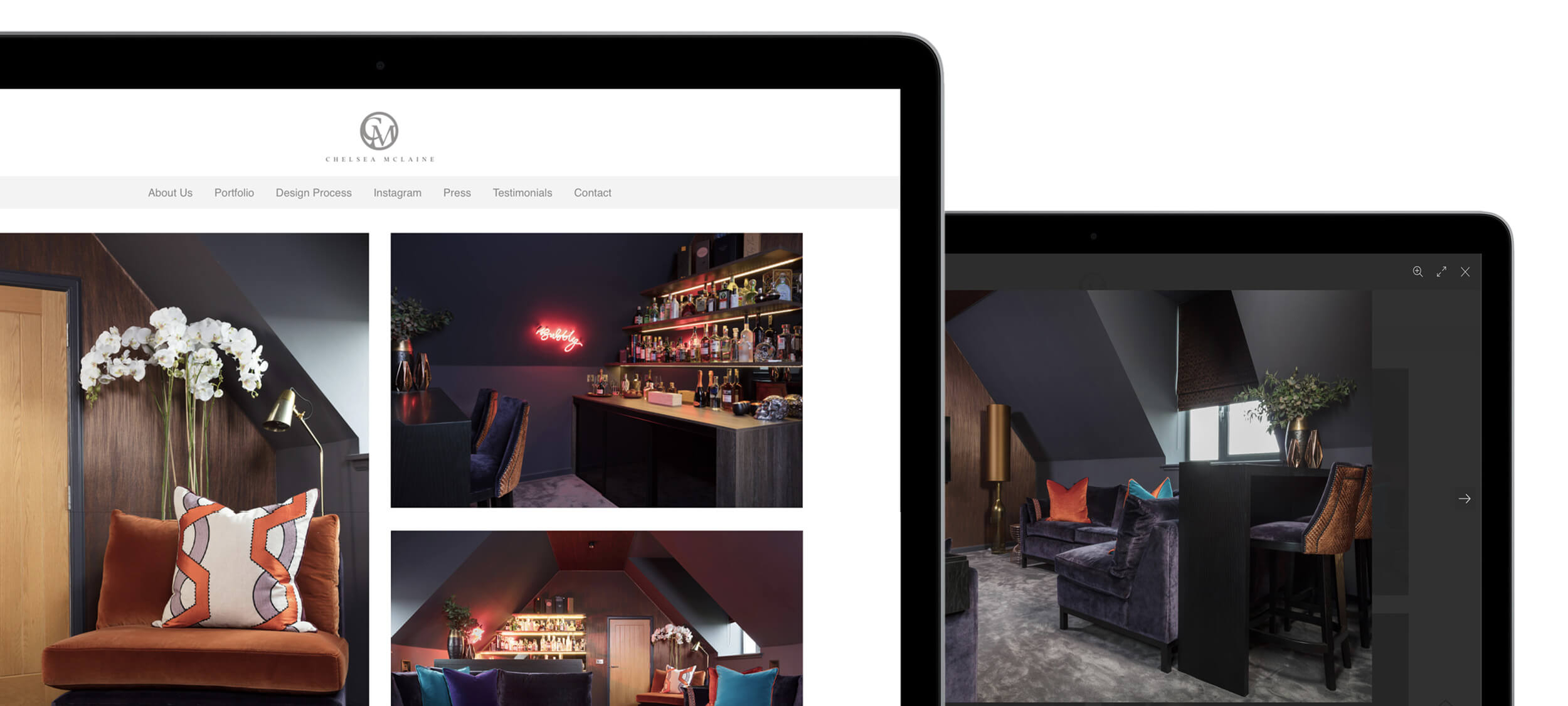 Desktop mockup of the Chelsea Mclaine gallery page